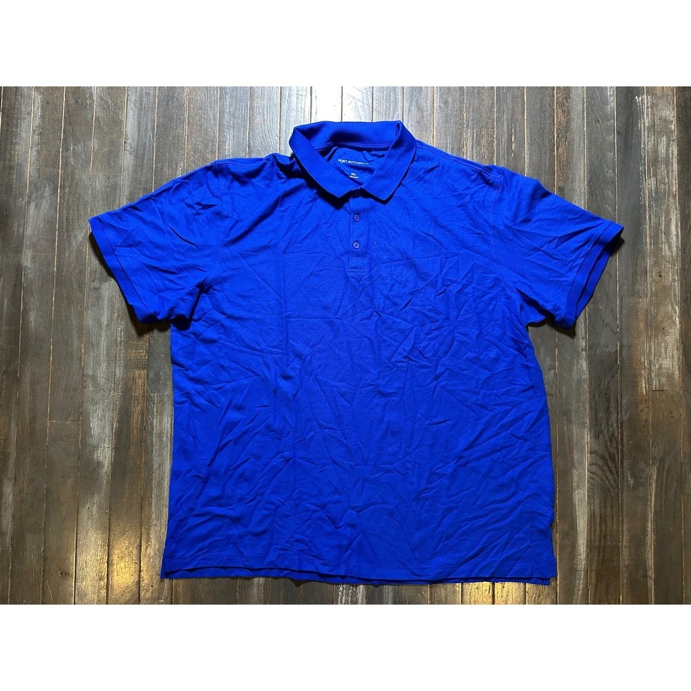 Port Authority Royal Blue Short Sleeve Polo Shirt Pique Cotton Blend